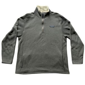 Timberland Quarter Zip Brown Fleece Pullover Long Sleeve Sweater Size Large